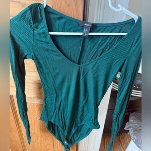 Forever 21 Teal Long Sleeve Bodysuit